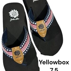 New Yellowbox 4th of July Flip Flops USA Size 7.5